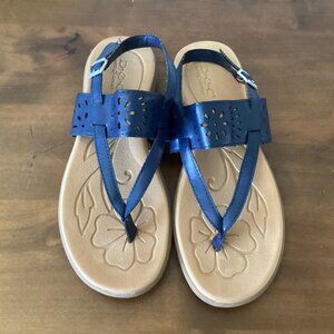 Boc Born Concepts Blue Sandals Eyelet Design Slingback Women's Size 9